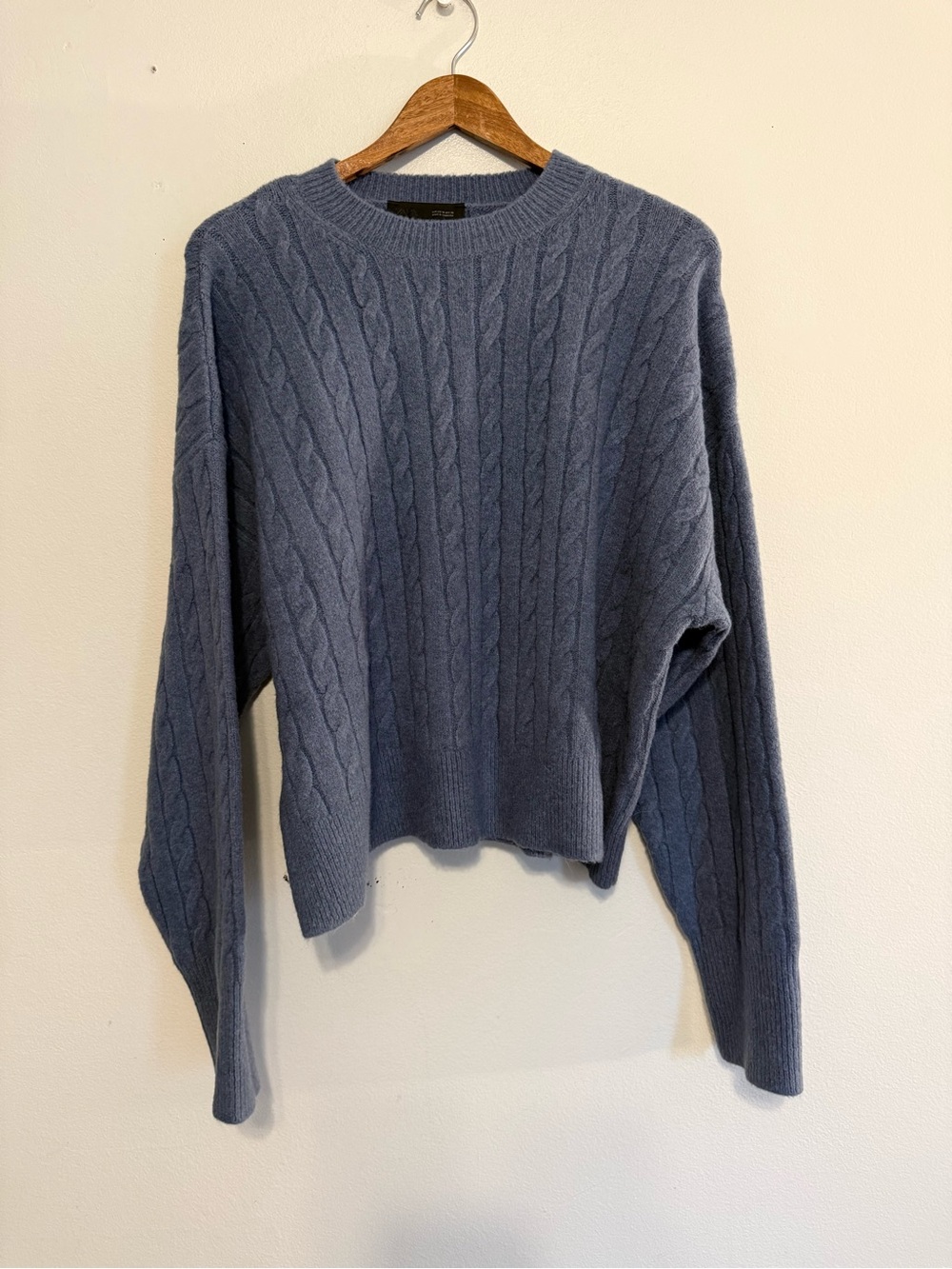 Zara Cable Knit Sweater Size Medium Blue